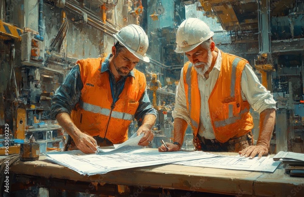 Construction Workers Reviewing Plans Construction Workers Reviewing Plans