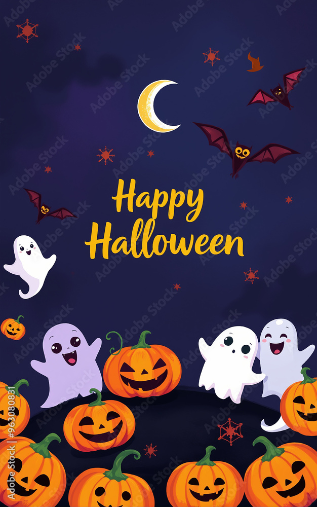 cute and gorgeous halloween card poster design illustration cartoon cute and gorgeous halloween card poster design illustration cartoon
