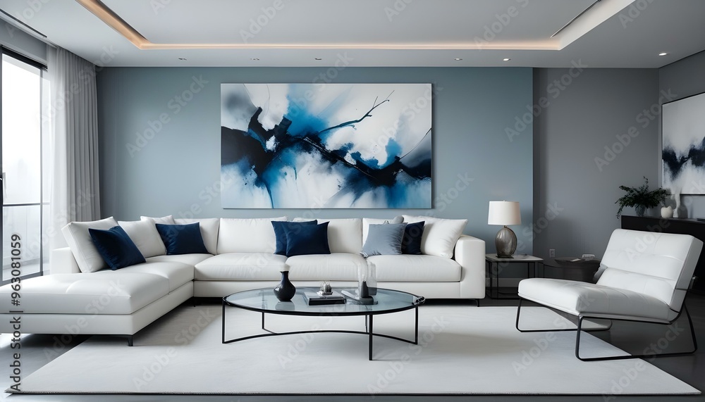 Photo interior modern design room 3d illustration Photo interior modern design room 3d illustration