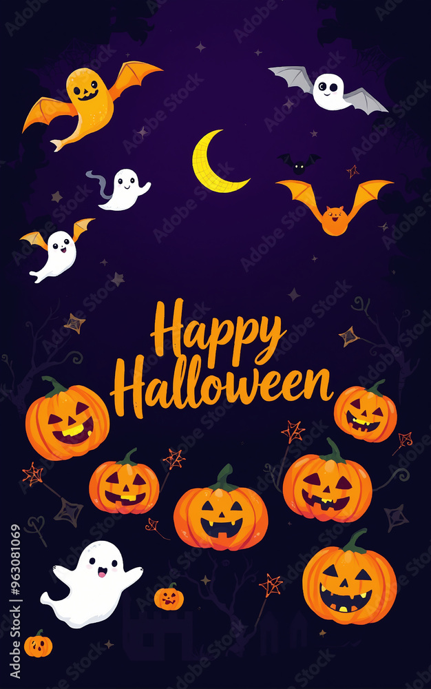 cute and gorgeous halloween card poster design illustration cartoon cute and gorgeous halloween card poster design illustration cartoon