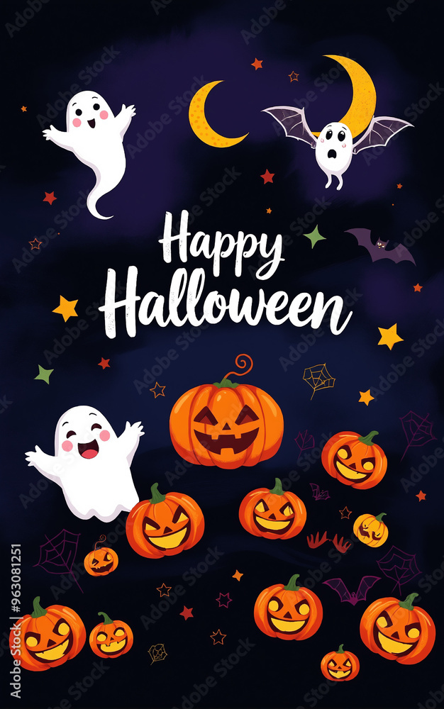 cute and gorgeous halloween card poster design illustration cartoon cute and gorgeous halloween card poster design illustration cartoon