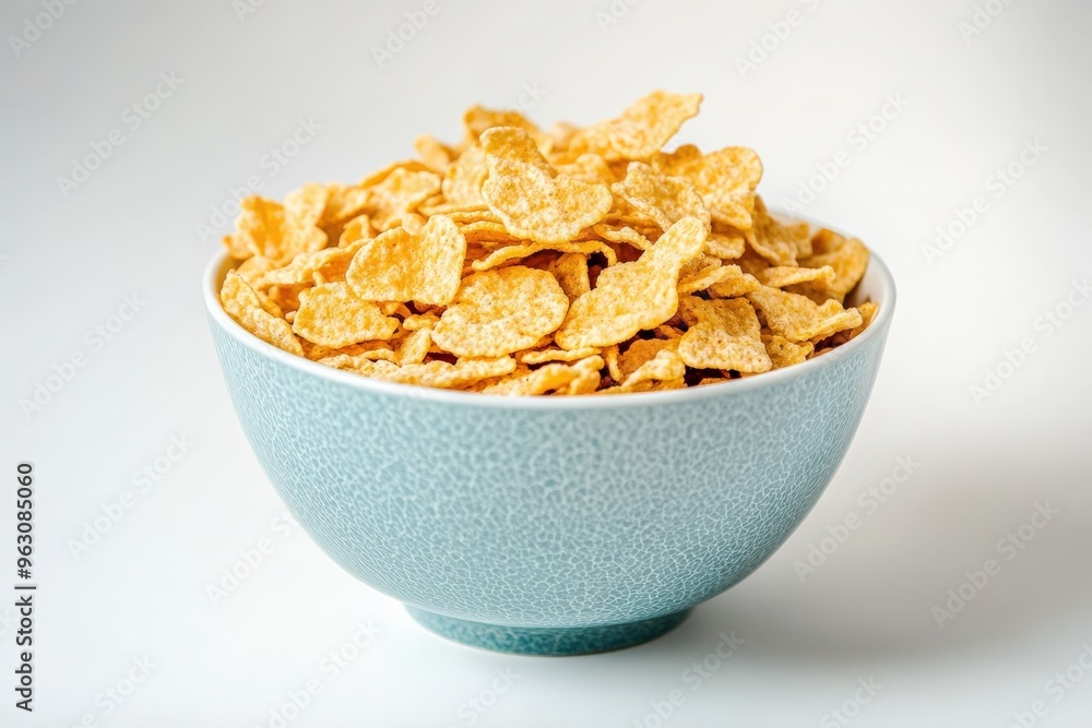 Cornflakes in Bowl. Delicious and Crunchy Breakfast Cereal with Corn Flakes Cornflakes in Bowl. Delicious and Crunchy Breakfast Cereal with Corn Flakes