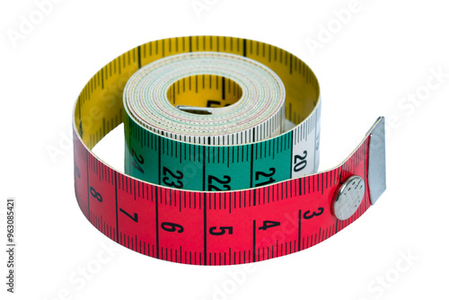 Obraz na płótnie Tailor's tape measure rolled into a roll isolated on a transparent background. Sewing accessories w salonie