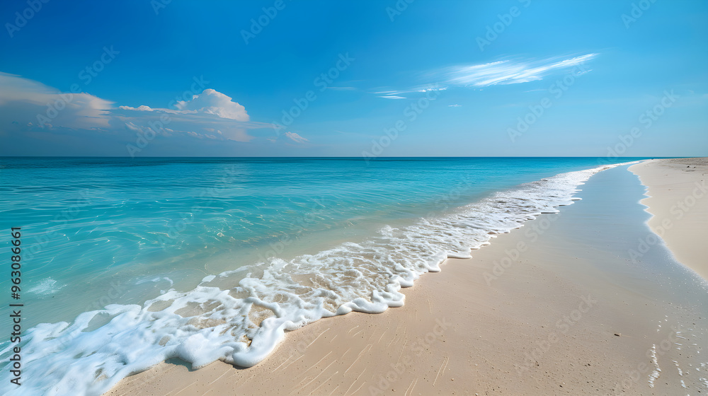 Pristine Beach: A Serene and Untouched Coastal Paradise with White Sand and Turquoise Waters Pristine Beach: A Serene and Untouched Coastal Paradise with White Sand and Turquoise Waters