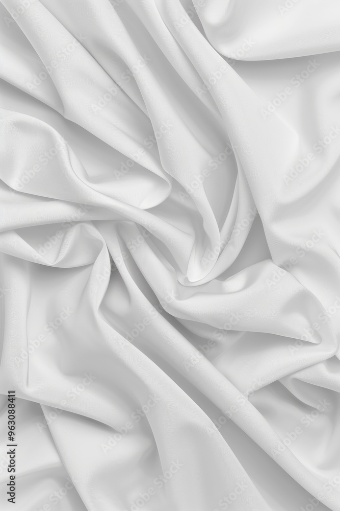 Close-up view of white fabric with slight curl at bottom. Fabric appears smooth and soft with neutral gray background. Ideal for textile, fashion, design, and lifestyle photography. Close-up view of white fabric with slight curl at bottom. Fabric appears smooth and soft with neutral gray background. Ideal for textile, fashion, design, and lifestyle photography.
