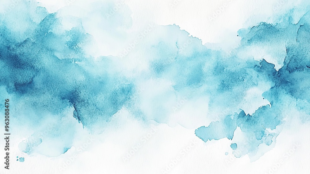 Light turquoise watercolor illustration background Light turquoise watercolor illustration background