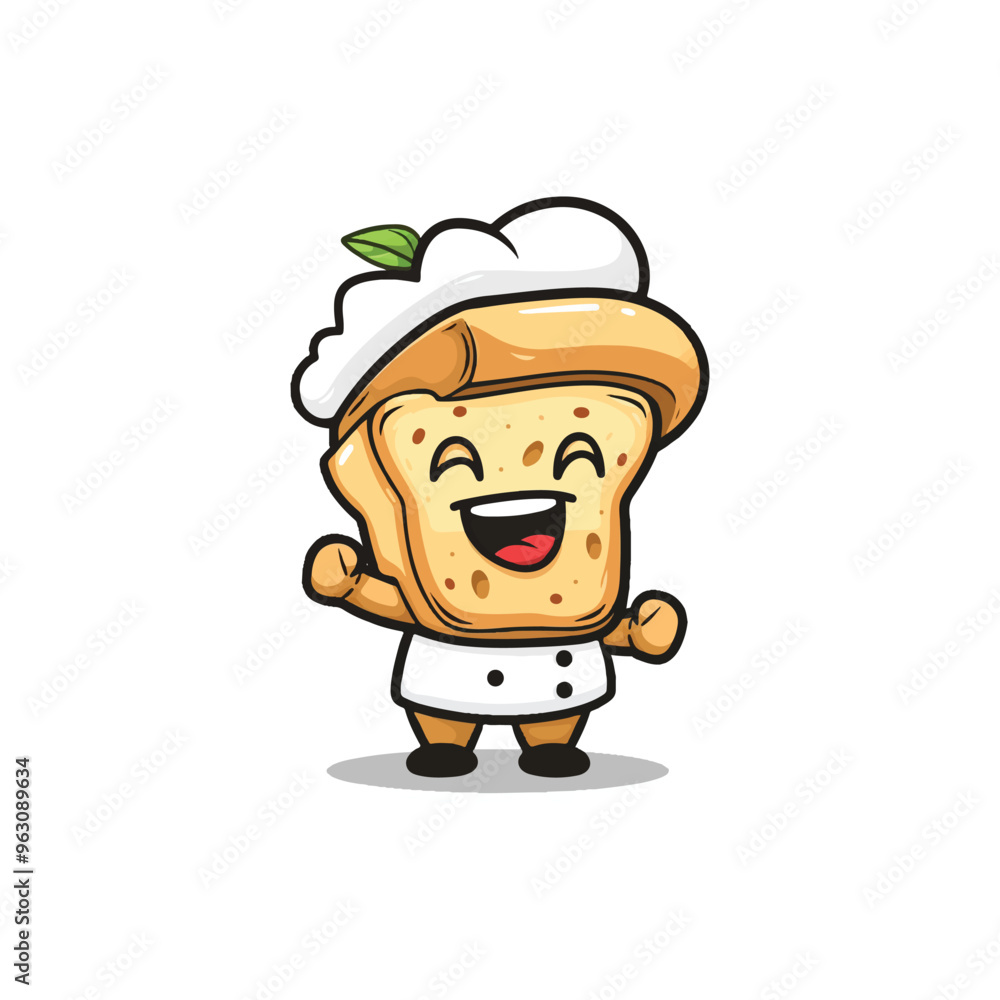 Obraz premium Bread character retro mascot vector