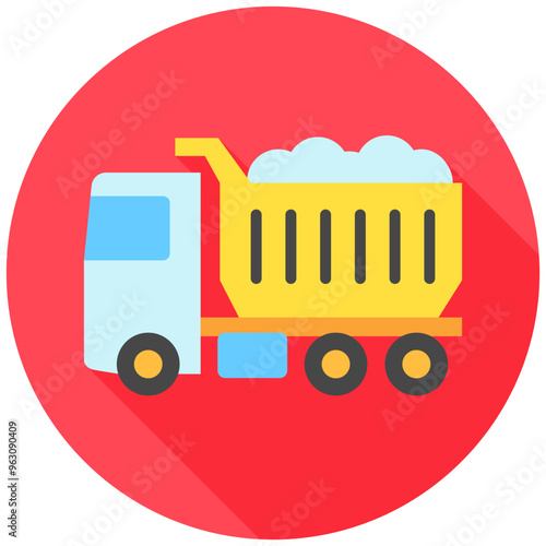 Dump Truck rounded multi color icon. related to heavy machinery, industry, construction theme. best for UI, UX, app and web development.