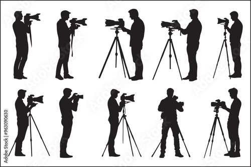 Camera man Cameraman silhouette Photographer,
Camera silhouette Vector art,
Film crew,
Camera operator,
Cameraman vector,
Photography silhouette,
Camera person,
Vector cameraman,
Film industry,
Cam