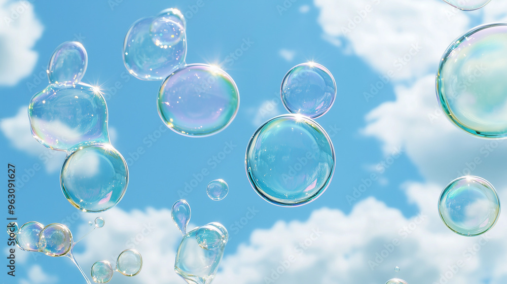 Ephemeral Iridescent Dance: Soap bubbles shimmer against a cerulean sky, capturing the fleeting beauty of a carefree summer day. Ephemeral Iridescent Dance: Soap bubbles shimmer against a cerulean sky, capturing the fleeting beauty of a carefree summer day.