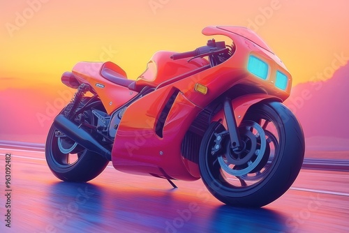 Futuristic Racing Motorcycle photo