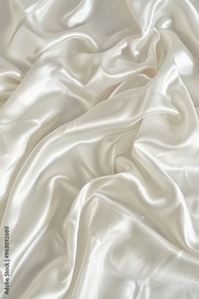 Close-up view of white fabric with subtle texture, slightly wrinkled, against gray background. Fabric may sheet curtain, adding depth to scene. Simple composition creates visually appealing image. Close-up view of white fabric with subtle texture, slightly wrinkled, against gray background. Fabric may sheet curtain, adding depth to scene. Simple composition creates visually appealing image.