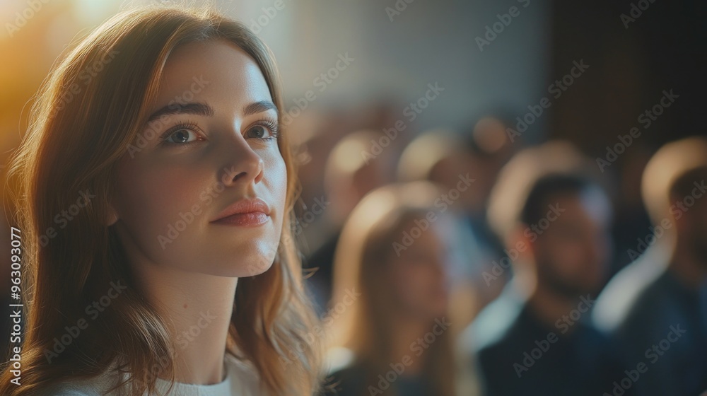 Contemplative Woman at an Event Contemplative Woman at an Event