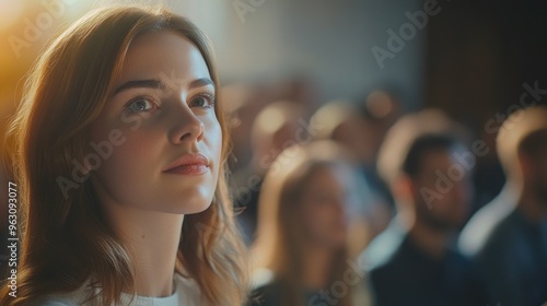 Contemplative Woman at an Event