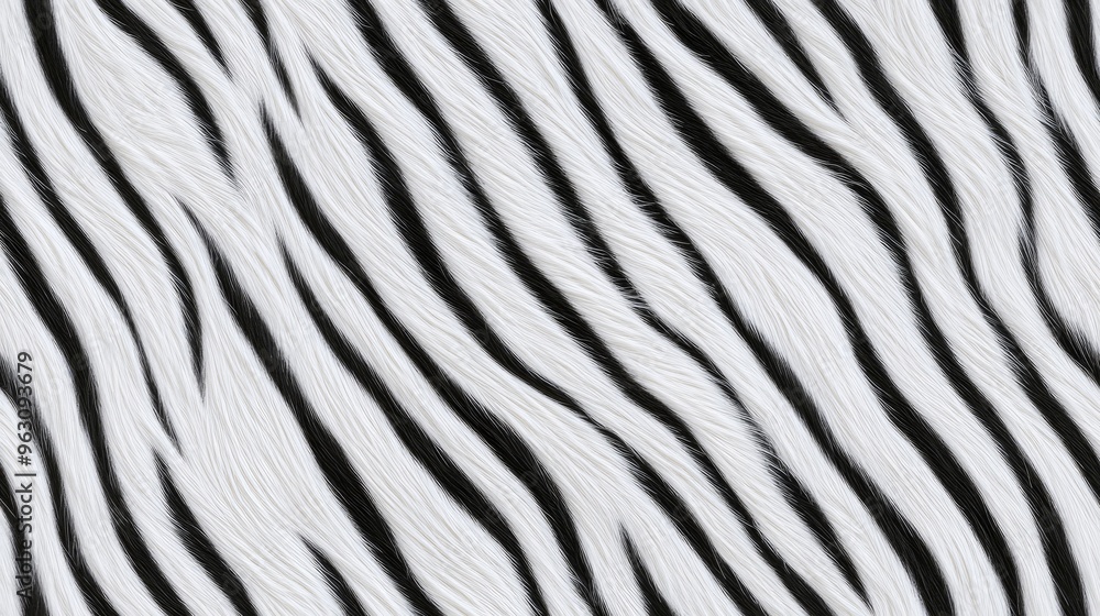 A sharp focus on the zebra fur reveals its striking black and white stripes, highlighting the intricate textures and patterns under natural lighting for a realistic effect SEAMLESS PATTERN A sharp focus on the zebra fur reveals its striking black and white stripes, highlighting the intricate textures and patterns under natural lighting for a realistic effect SEAMLESS PATTERN