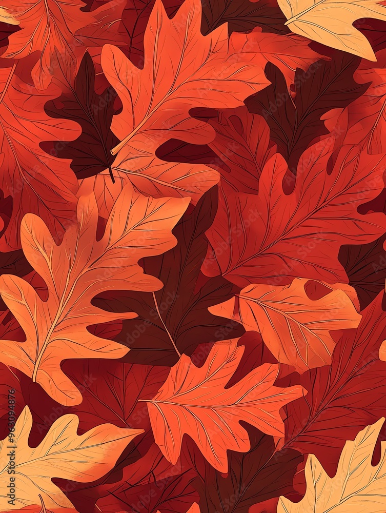Autumnal Maple Leaf Seamless Pattern - Vibrant orange, red, and yellow foliage Autumnal Maple Leaf Seamless Pattern - Vibrant orange, red, and yellow foliage