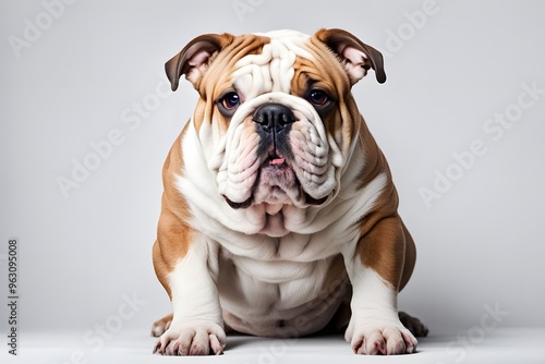 Australian bulldog animal on white background, AI Generated photo