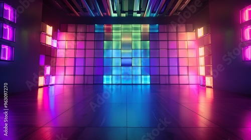 Colorful fiber optics background with bright spots and glowing lights for a festive holiday celebration
