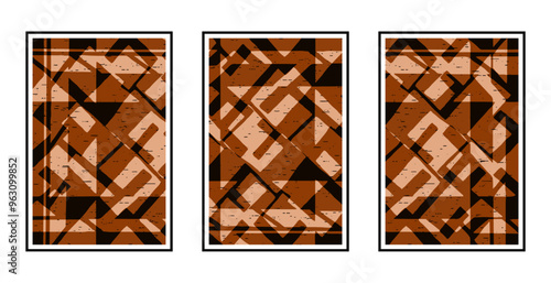 Set of 3 Abstract pattern. Illustration for printing on wall decorations. For use in graphics.