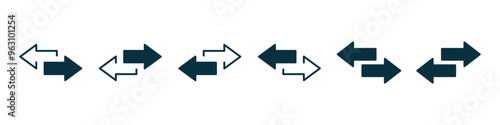 Left right arrows vector icon. Transfer arrows icon. 2 side arrow icon