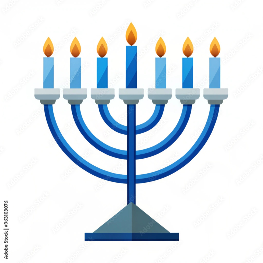 Hanukkah Menorah with Lit Candles Vector Illustration for Holiday Celebrations Hanukkah Menorah with Lit Candles Vector Illustration for Holiday Celebrations