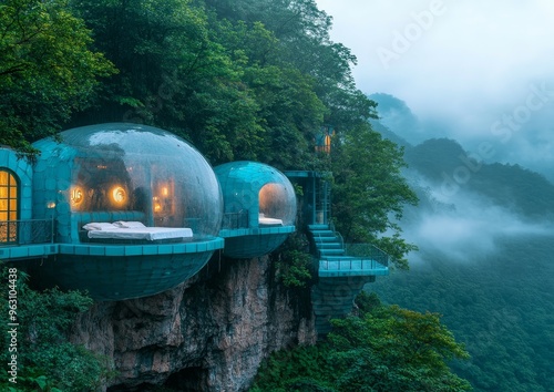 Cliffside Bubble Hotel in the Misty Mountains