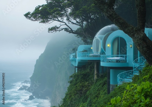 Cliffside Bubble Hotel in the Misty Mountains
