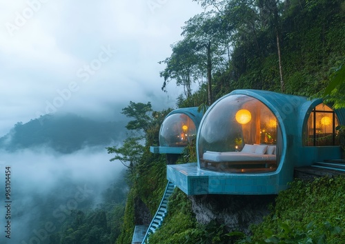 Cliffside Bubble Hotel in the Misty Mountains