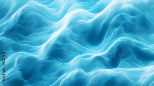 Abstract Ocean Wave with Blue, Aqua, and Teal Texture, Water Wave Graphic Banner, Blue and White Background