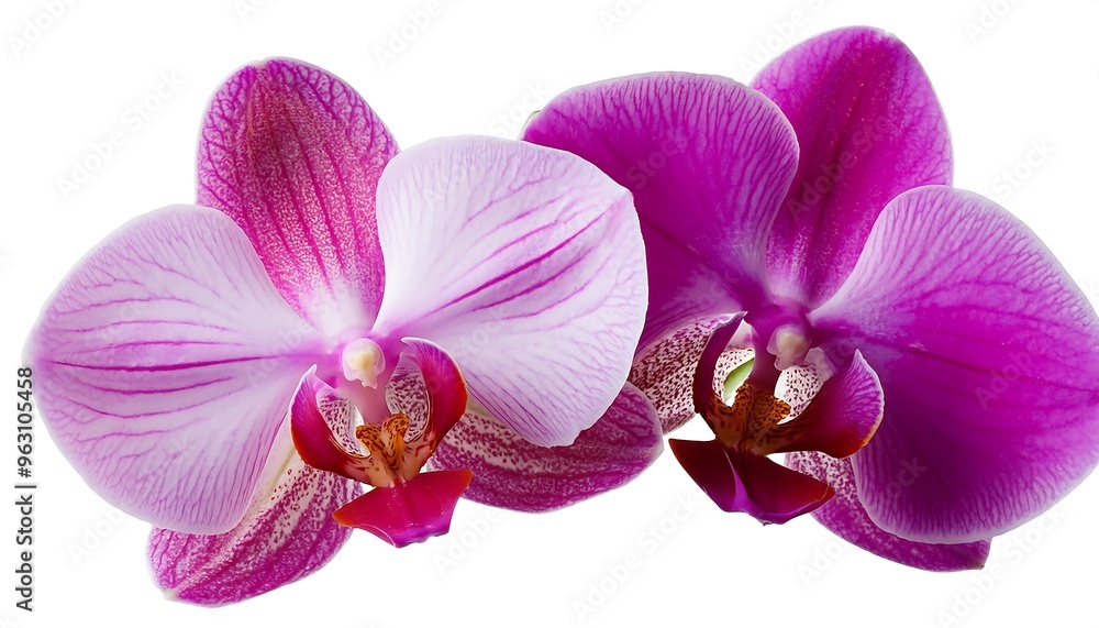 Fototapeta premium Full Depth of Field in Clipping Path for Orchids - Elegant orchids cut out with sharp focus.