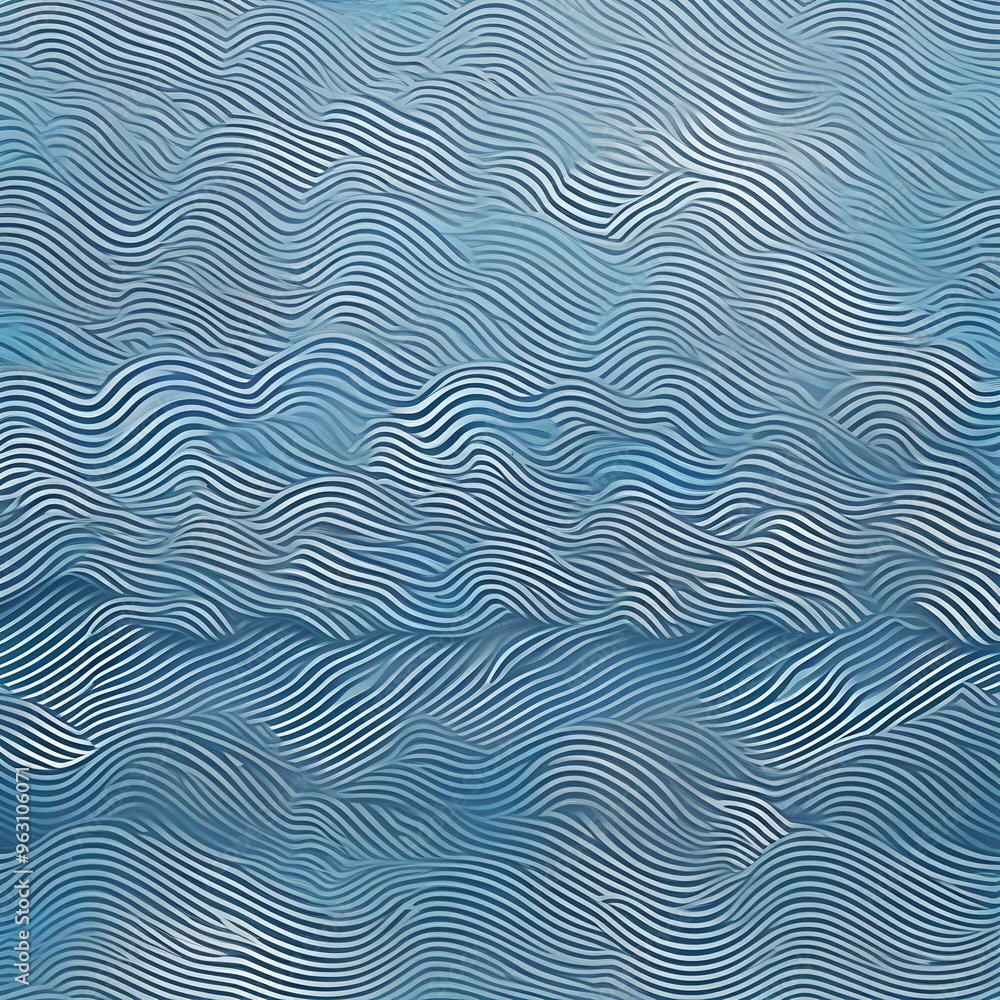a painting of waves on a blue a painting of waves on a blue