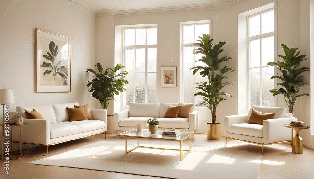 Fototapeta premium Photo interior modern design room 3d illustration