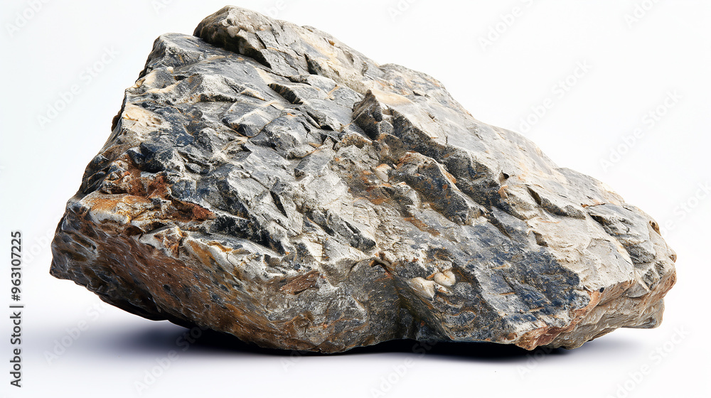A large rock on a white background, with high-resolution A large rock on a white background, with high-resolution