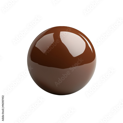 Minimalist Chocolate Sphere on White Background
