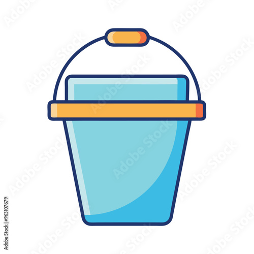 Ice bucket icon simple ice bucket colored flat icon