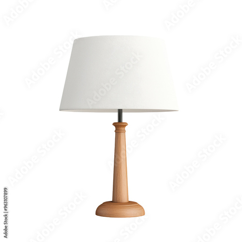 Minimalist Wooden Table Lamp with White Shade