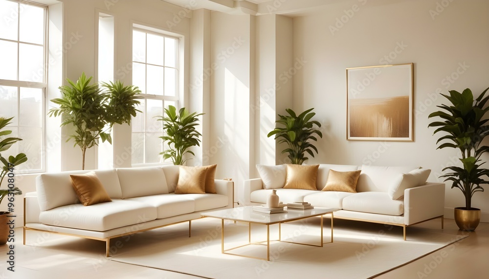 Fototapeta premium Photo interior modern design room 3d illustration