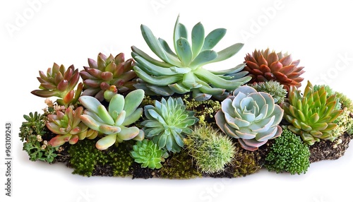 Full Depth of Field in Clipping Path for Small Succulent Arrangements- - Tiny succulent dis photo