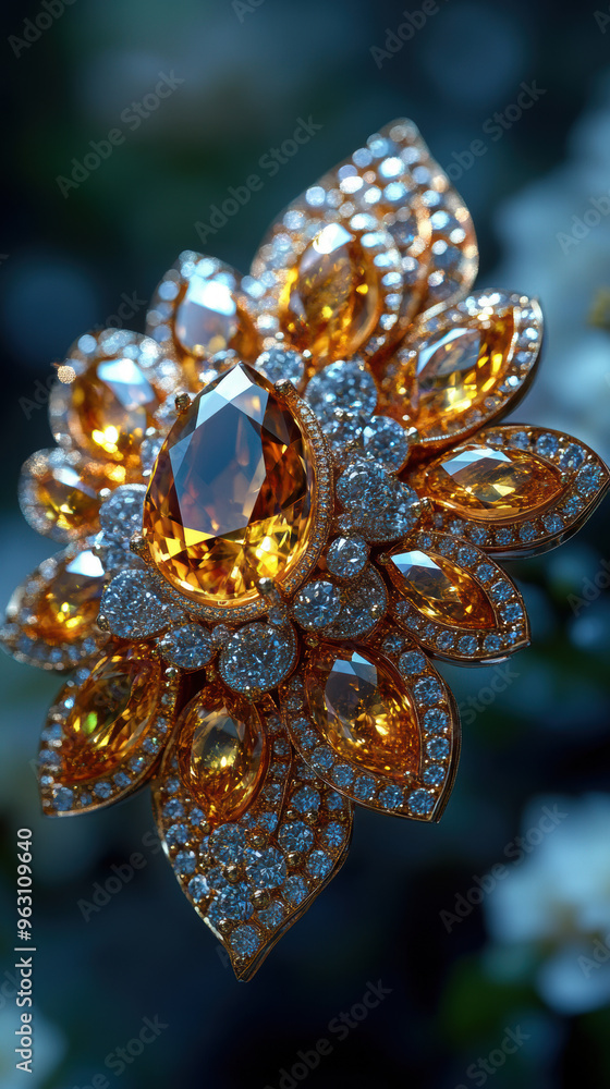 Fototapeta premium Diamond Flower Brooch.