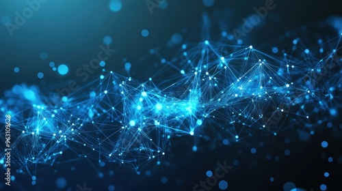 Abstract Network Connections with a Blue Glow