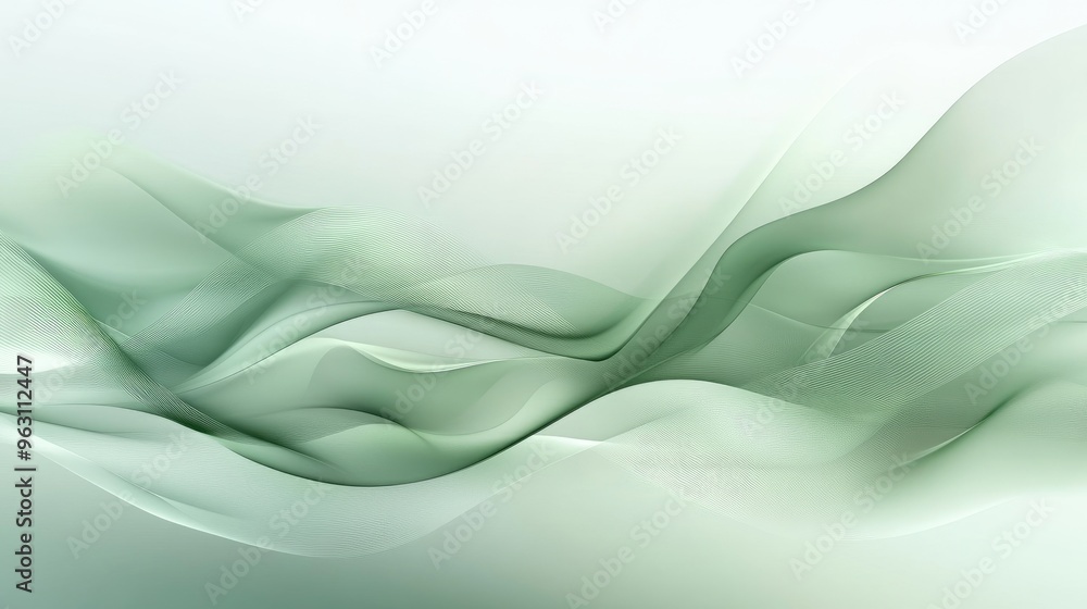 Obraz premium Shiny soft green abstract vector background with flowing gradients and subtle reflections, perfect for nature-inspired or calming visuals