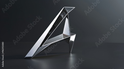 A silver triangle with the letter A in the middle