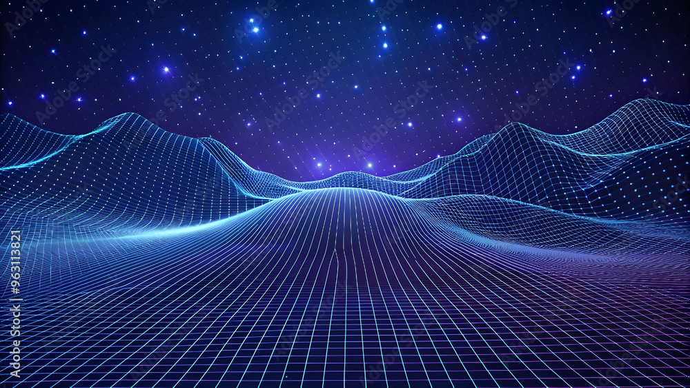 3D Wave Landscape with Dots and Binary Code, Digital Processing and Virtual Reality. Technology background with dots and waves neural networks, AI, data transmission and encryption, 3D Wave Landscape with Dots and Binary Code, Digital Processing and Virtual Reality. Technology background with dots and waves neural networks, AI, data transmission and encryption,