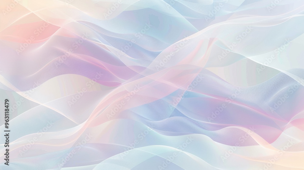 Obraz premium Soft Pastel Abstract Waves in Gentle Gradient Colors
