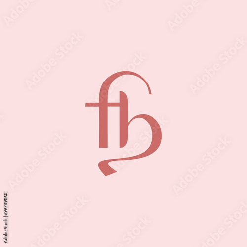 FB modern monogram logo design for professional branding identity. photo