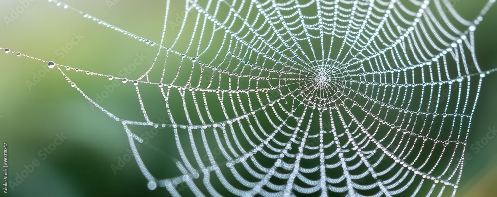 Close-up of dewdrops on spider web Close-up of dewdrops on spider web