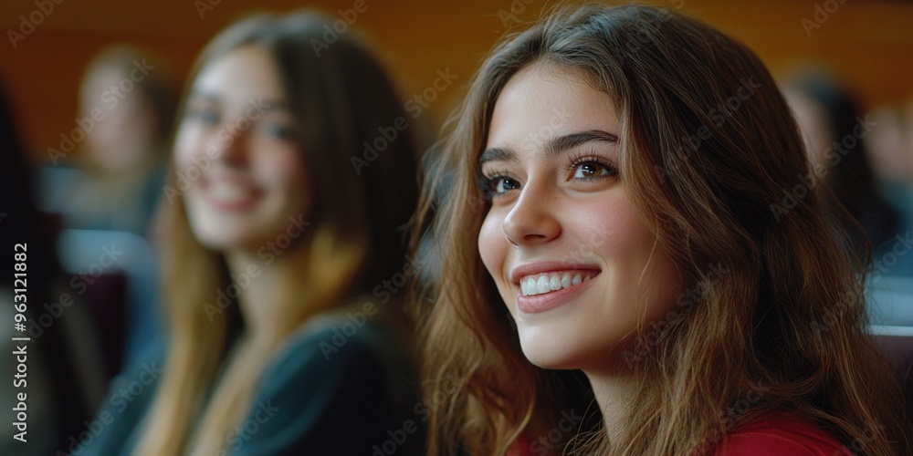 Young Woman in Auditorium Young Woman in Auditorium