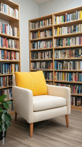 Cozy bookstore interior with reading nooks