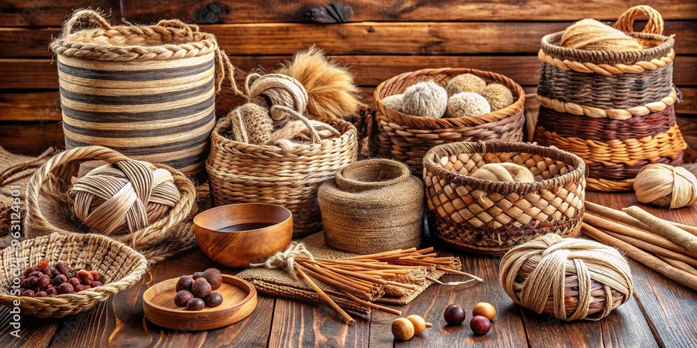 Handmade crafts artisanal skills natural fibers earthy tones rustic textures Handmade crafts artisanal skills natural fibers earthy tones rustic textures