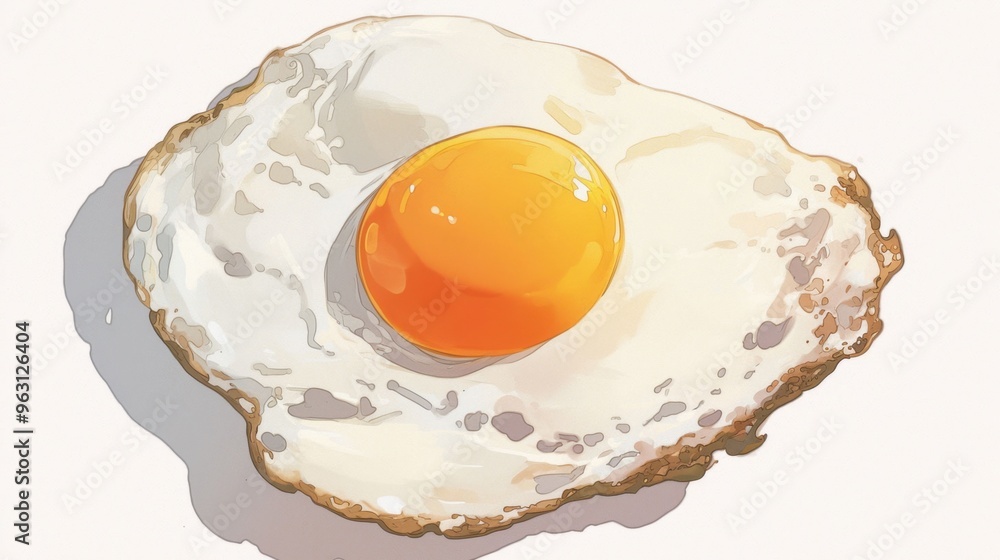 A cartoon drawing of an egg with a yolk in the center A cartoon drawing of an egg with a yolk in the center
